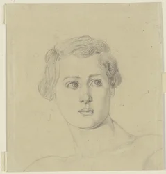 Tête de jeune homme de face