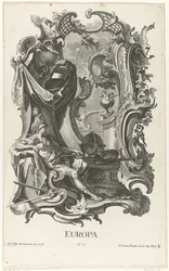 Rocaille avec la personnification de l