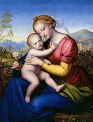 Madonna avec enfant et perroquet