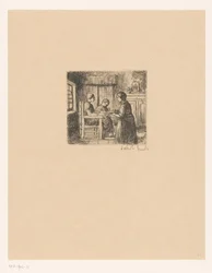 Intérieur avec trois personnes