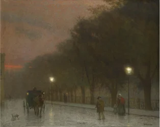 Prague au crépuscule, vers 1910
