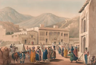 Le Durbar-Khaneh de Shah Shoojah-ool-Moolk, à Kaboul, c.1840