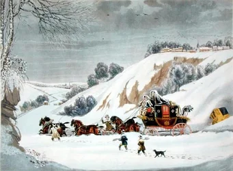 Un courrier dans la neige profonde, gravé par George Hunt