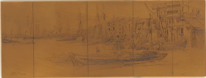 Plaque de gravure : Entrepôts de la Tamise, 1859