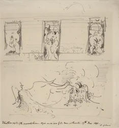 Esquisse de la Chambre du Paon, 1898