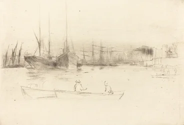 Bateaux à vapeur au large de la Tour, 1875