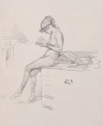 Le petit modèle nu lisant, 1890