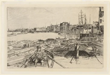 Le bassin, extrait de Seize eaux-fortes de scènes sur la Tamise