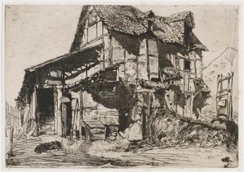 Le Logement Dangereux. Une des Douze Eaux-fortes de la Nature Le Set Français, 1858