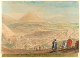 Le Bala Hissar et la ville de Kaboul (Afghanistan) depuis la Citadelle
