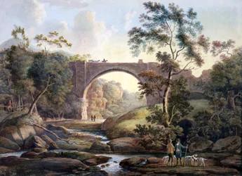 Vue de Tanfield Arch dans le comté de Durham, vers 1811