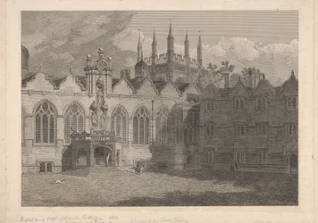Vue de la chapelle et du hall du collège Oriel