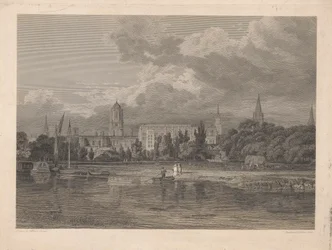 Vue sud de Christ Church, etc. depuis les prés