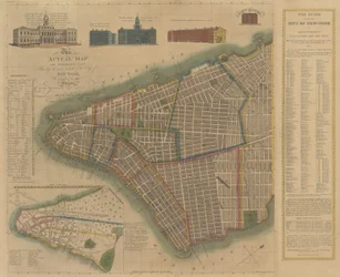 La ville de New York: Carte explicative et plan de Longworth, 1817