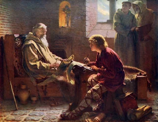 Le Vénérable Bède traduisant le dernier chapitre de Saint Jean
