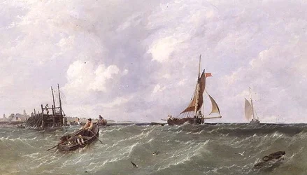 Pêcheurs posant des casiers à homards