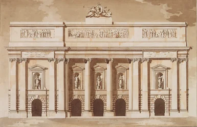 Élévation pour la façade ouest de la Chambre du Parlement, Dublin, vers 1787