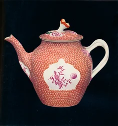 Théière et couvercle de Worcester, vers 1770