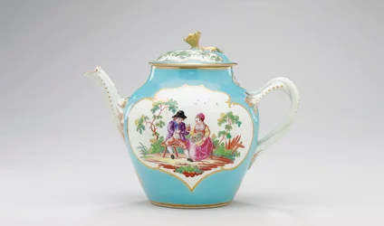 Théière et couvercle de Worcester, vers 1770