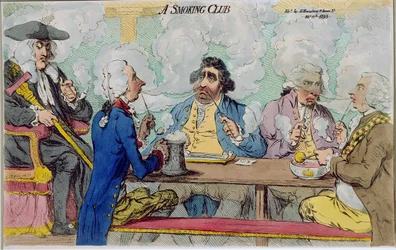 Un club de fumeurs, publié par Hannah Humphrey en 1793