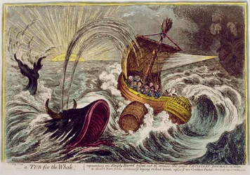 Une baignoire pour la baleine ! publié par Hannah Humphrey en 1806
