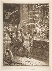 Explosion du Pic-Nic, ou Harlequin Quixote attaquant les marionnettes, vide Totten..., 2 avril 1802