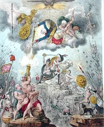 Coalition confédérée, ou Les géants assiégeant le ciel, publié par Hannah Humphrey en 1804