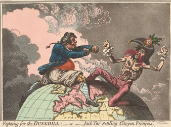 Combat pour le tas de fumier - ou - Jack Tar règle son compte au citoyen François (tiré de : Caricature, vol. 1)