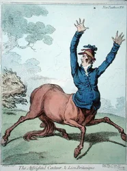 Le centaure effrayé et le lion britannique, publié par Hannah Humphrey en 1799