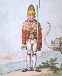Le volontaire de Leadenhall, vêtu de son châle, publié par Hannah Humphrey en 1797