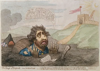 The Slough of Despond, publié par Hannah Humphrey en 1793 (gravure à la main)