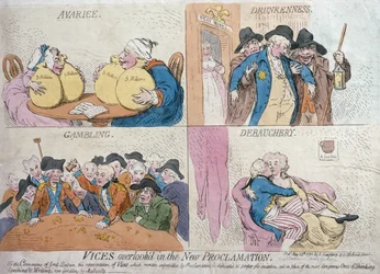 Vices négligés dans la nouvelle proclamation, publié par Hannah Humphrey, 1792