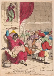 École de Westminster ou Dr Busby réglant les comptes avec Maître Billy et ses camarades de jeu, pub. 1785