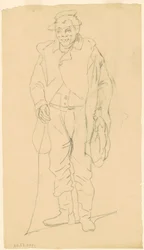 Figure afro-américaine, vers 1840-1850 (graphite)