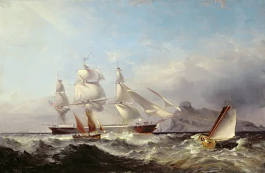 Un Clipper au large du phare de Mumbles, Swansea