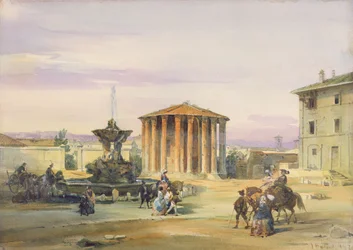 Le temple de Vesta, Rome, 1849