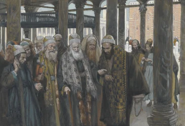 Les principaux prêtres se consultent, illustration de La Vie de Notre Seigneur Jésus-Christ, 1886-94