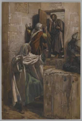 Le premier reniement de Saint Pierre, illustration de La Vie de Notre Seigneur Jésus-Christ, 1886-94