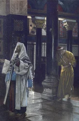 Le Pharisien et le Publicain - Le Pharisien et le Publicain - de "La Vie de Notre Seigneur Jésus-Christ" - 1899 par James Tissot - La vie de notre seigneur Jésus-Christ, par Jacques Joseph (Jacques Joseph) Tissot dit James Tissot (1836-1902)