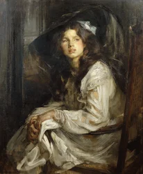 Jeune fille assise sur une chaise