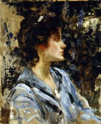 Jeune femme en bleu - Miss H. Strom