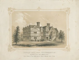 Bushbury - Moseley Old Hall : lithographie, nd [?18e siècle]