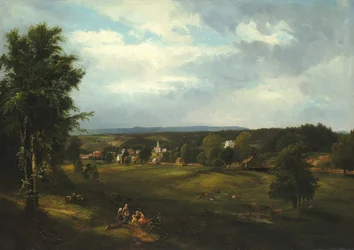 Scène de village près d