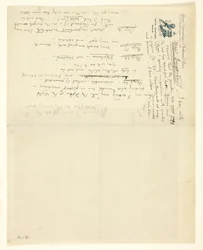 Lettre à William Heinemann avec corrections pour Eden contre Whistler : Le Baronet et le Papillon. Une Saint-Valentin avec un Verdict