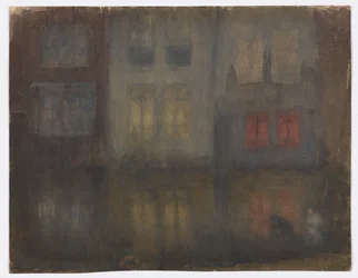 Nocturne : noir et rouge - Back Canal, Hollande