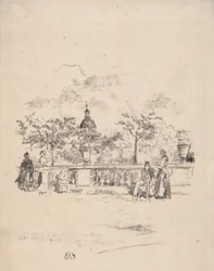 Le Panthéon vu depuis la terrasse du jardin du Luxembourg