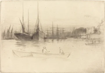 Bateaux à vapeur au large de la tour