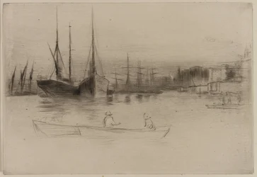 Bateaux à vapeur au large de la tour