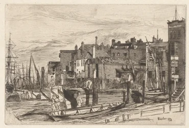 Police de la Tamise (Wapping Wharf), de la série Thames Set (Une série de seize gravures de scènes sur la Tamise et d