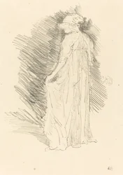 Figure drapée, vue de dos